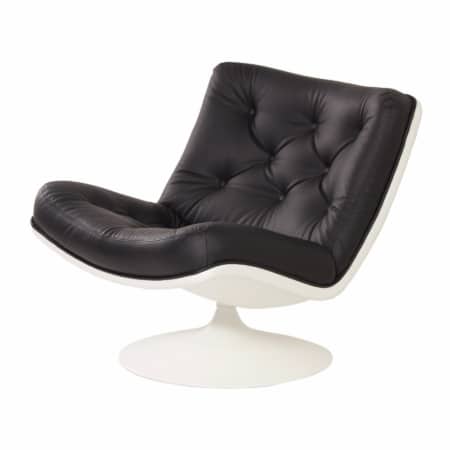 976 Swivel Chair by Geoffrey D. Harcourt for Artifort, 1960s | New Black Leather