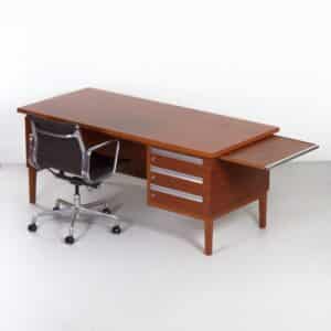 Vintage Mahogany executive desk &#8211; 1970s design, 180&#215;80 cm, extendable top