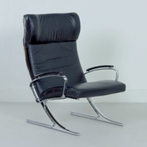 Berlin Lounge Chair with Footstool by Meinhard von Gerkan for Walter Knoll, 1970s