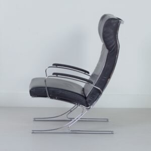 Berlin Lounge Chair with Footstool by Meinhard von Gerkan for Walter Knoll, 1970s