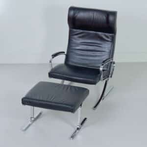 Berlin Lounge Chair with Footstool by Meinhard von Gerkan for Walter Knoll, 1970s