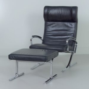 Berlin Lounge Chair with Footstool by Meinhard von Gerkan for Walter Knoll, 1970s