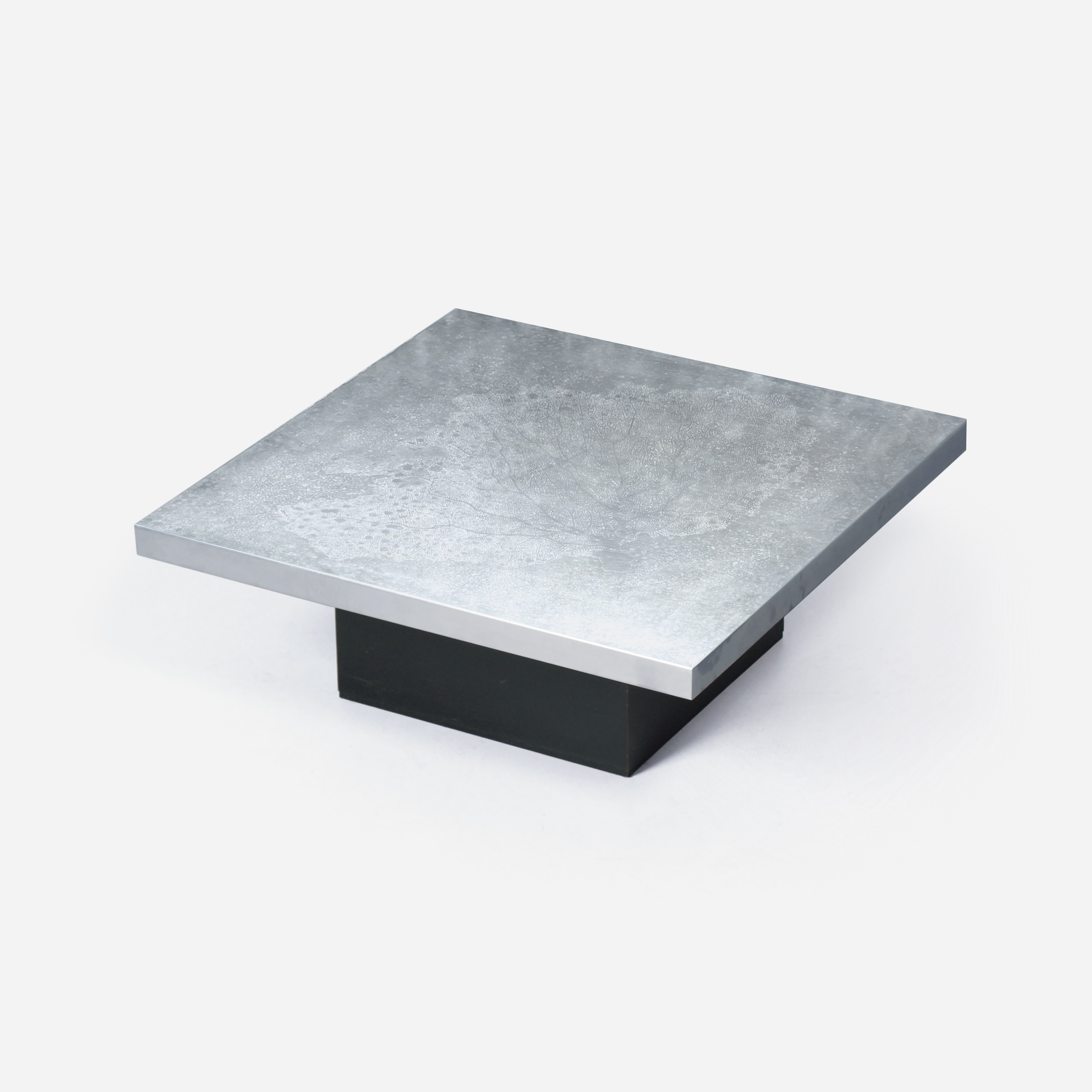 Coffee Table with Etched Metal Top by Heinz Lilienthal, 1970s