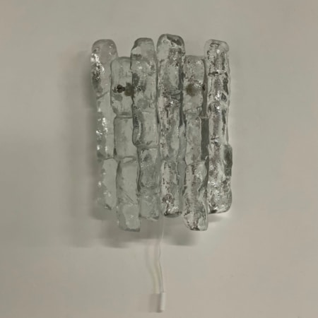 Pair Wall Lamps in Frosted Ice Glass by J. T. Kalmar for Kalmar Franken KG, 1960s