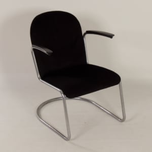 Original 413 Cantilever Armchair by W.H. Gispen for Gispen, 1950s &#8211; Reupholstered with Rib
