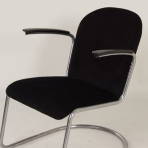 Original 413 Cantilever Armchair by W.H. Gispen for Gispen, 1950s &#8211; Reupholstered with Rib