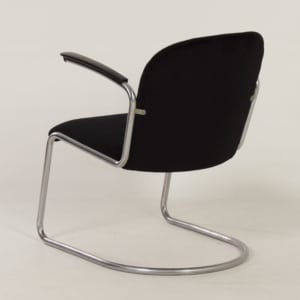 Original 413 Cantilever Armchair by W.H. Gispen for Gispen, 1950s &#8211; Reupholstered with Rib