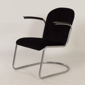 Original 413 Cantilever Armchair by W.H. Gispen for Gispen, 1950s &#8211; Reupholstered with Rib