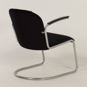 Original 413 Cantilever Armchair by W.H. Gispen for Gispen, 1950s &#8211; Reupholstered with Rib
