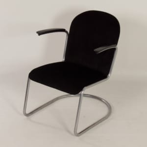 Original 413 Cantilever Armchair by W.H. Gispen for Gispen, 1950s &#8211; Reupholstered with Rib
