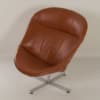 Modello Swivel Chair by Rudolf Wolf for Rohé Noordwolde, 1960s &#8211; Brown Leather Upholstery