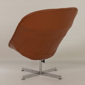 Modello Swivel Chair by Rudolf Wolf for Rohé Noordwolde, 1960s &#8211; Brown Leather Upholstery