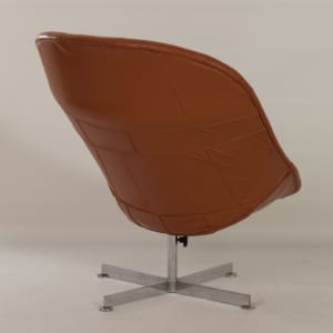 Modello Swivel Chair by Rudolf Wolf for Rohé Noordwolde, 1960s &#8211; Brown Leather Upholstery