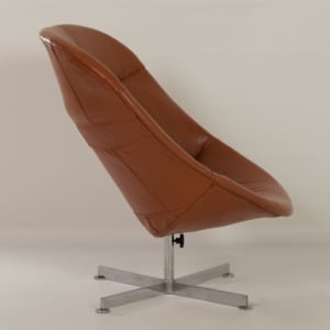 Modello Swivel Chair by Rudolf Wolf for Rohé Noordwolde, 1960s &#8211; Brown Leather Upholstery