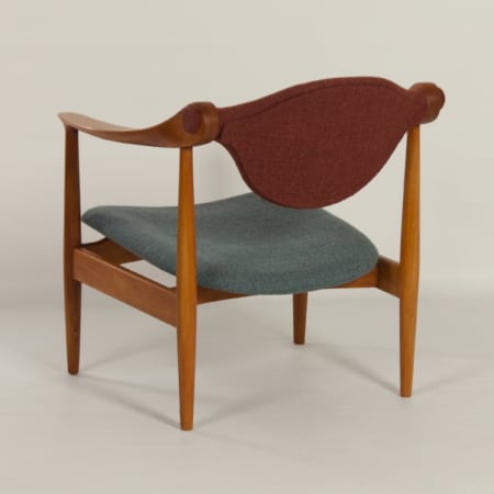 Danish Arm Chair made of Pear Wood, 1960s – Reupholstered