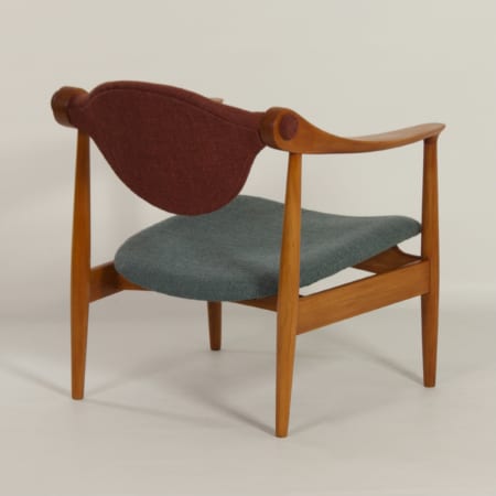 Danish Arm Chair made of Pear Wood, 1960s – Reupholstered