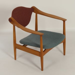 Danish Arm Chair made of Pear Wood, 1960s – Reupholstered