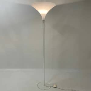 White Plexiglass Floor Lamp by Harco Loor, 1980s
