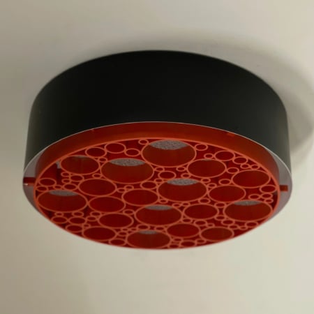 Large Alliance Ceiling Lamp with Orange Rings by RAAK, 1970s