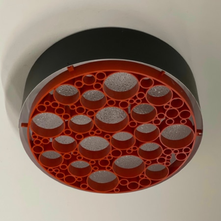 Large Alliance Ceiling Lamp with Orange Rings by RAAK, 1970s