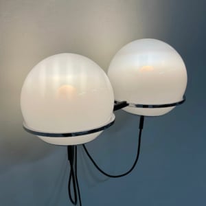 Tolkien &#8216;Lord of the Rings&#8217; Wall Lamp with Two Morning Mist Glass Balloons by RAAK, 1970s