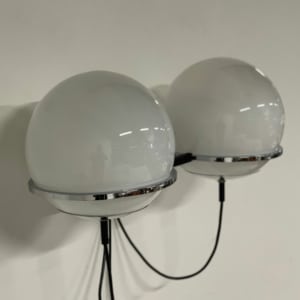 Tolkien &#8216;Lord of the Rings&#8217; Wall Lamp with Two Morning Mist Glass Balloons by RAAK, 1970s
