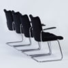 3014 Cantilever Armchairs by Toon De Wit for De Wit, 1950s &#8211; Set of 4 in New Black Fabric