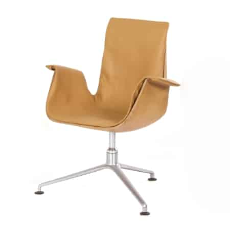 Tulip Swivel Chair by Kastholm & Fabricius for Kill International, 1960s | Camel Leather