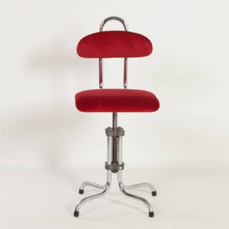 Dutch Desk Chair in Red Manchester Rib by GIO, 1960s