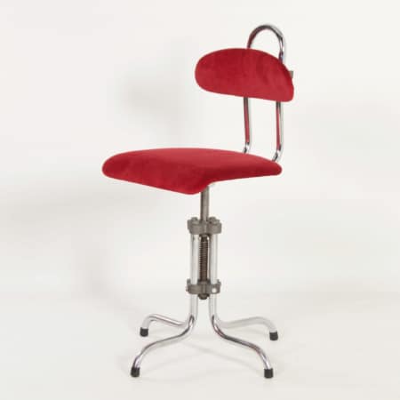 Dutch Desk Chair in Red Manchester Rib by GIO, 1960s