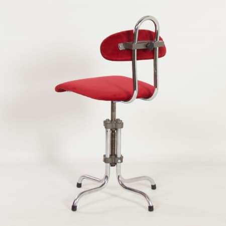 Dutch Desk Chair in Red Manchester Rib by GIO, 1960s