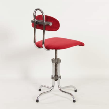 Dutch Desk Chair in Red Manchester Rib by GIO, 1960s