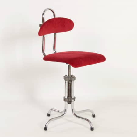 Dutch Desk Chair in Red Manchester Rib by GIO, 1960s