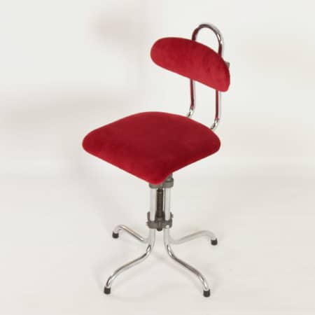 Dutch Desk Chair in Red Manchester Rib by GIO, 1960s