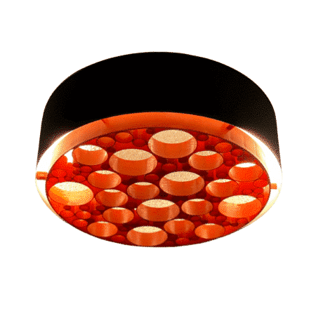 Large Alliance Ceiling Lamp with Orange Rings by RAAK, 1970s