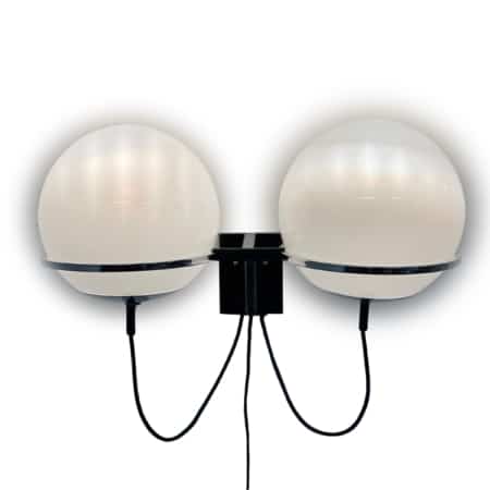 Tolkien &#8216;Lord of the Rings&#8217; Wall Lamp with Two Morning Mist Glass Balloons by RAAK, 1970s
