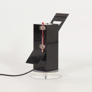 Memphis Style Table Lamp in Black Plexiglas, 1980s