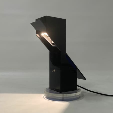 Memphis Style Table Lamp in Black Plexiglas, 1980s