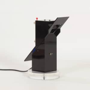 Memphis Style Table Lamp in Black Plexiglas, 1980s