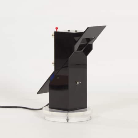 Memphis Style Table Lamp in Black Plexiglas, 1980s