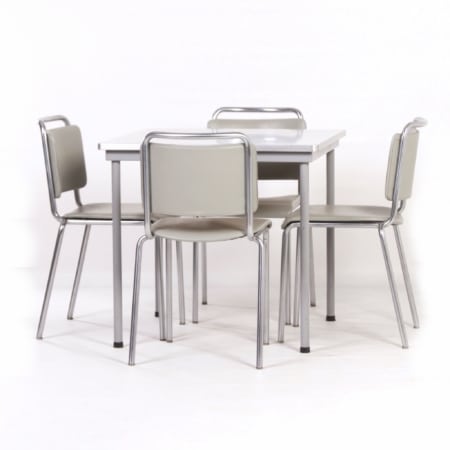 4 Grey 106 Chairs with matching table by W.H. Gispen, 1960s