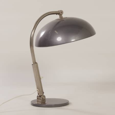 Desk Lamp model 144 by H. Busquet for Hala, 1950s | Silver Grey