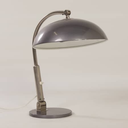 Desk Lamp model 144 by H. Busquet for Hala, 1950s | Silver Grey