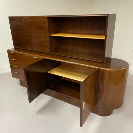 Walnut Sideboard with Top Cabinet and Bar by A.A. Patijn for Zijlstra, 1950s