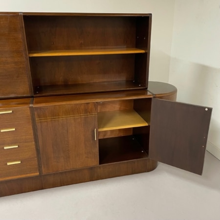 Walnut Sideboard with Top Cabinet and Bar by A.A. Patijn for Zijlstra, 1950s