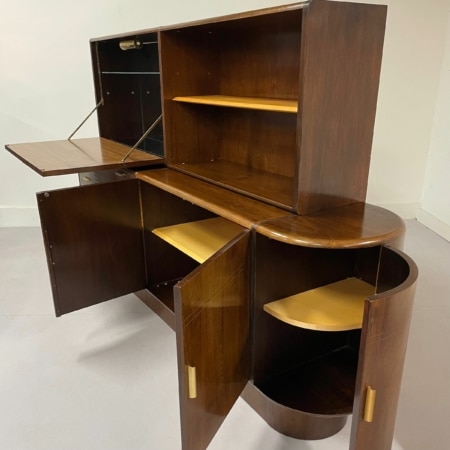 Walnut Sideboard with Top Cabinet and Bar by A.A. Patijn for Zijlstra, 1950s