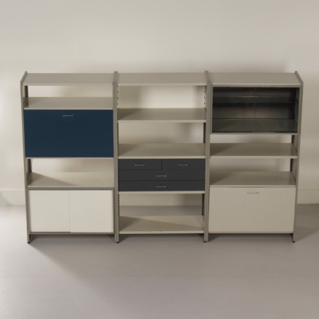 5600 Storage Furniture with Secretaire by Andre Cordemeyer for Gispen, 1950s | Blue, White, Gray