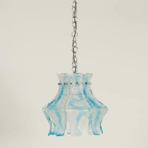 Blue Murano Hanging Lamp for AV Mazzega, 1970s