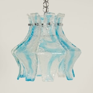 Blue Murano Hanging Lamp for AV Mazzega, 1970s