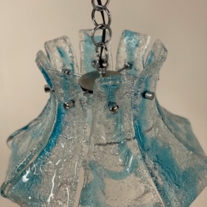 Blue Murano Hanging Lamp for AV Mazzega, 1970s